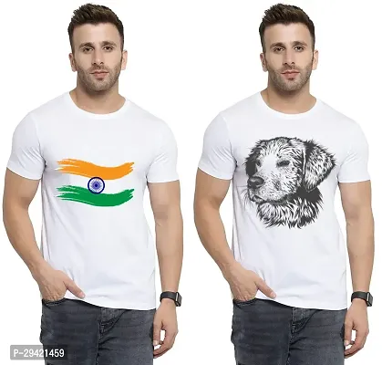 Stylish White Polycotton T-Shirt For Men Pack Of 2