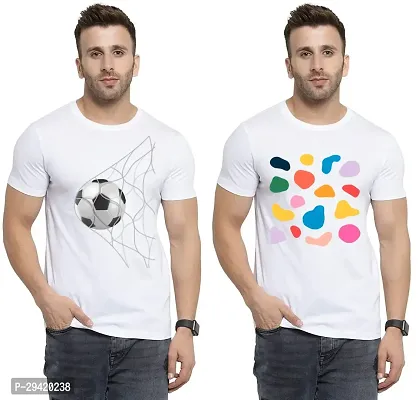 Stylish White Polycotton T-Shirt For Men Pack Of 2