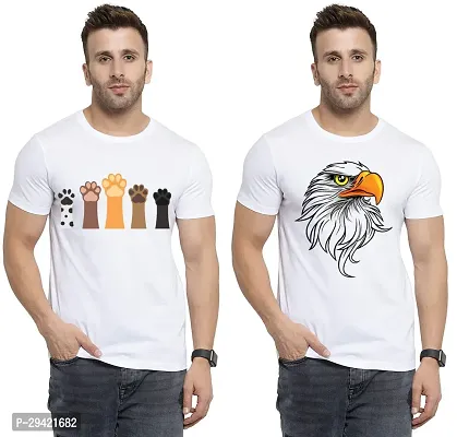 Stylish White Polycotton T-Shirt For Men Pack Of 2-thumb0