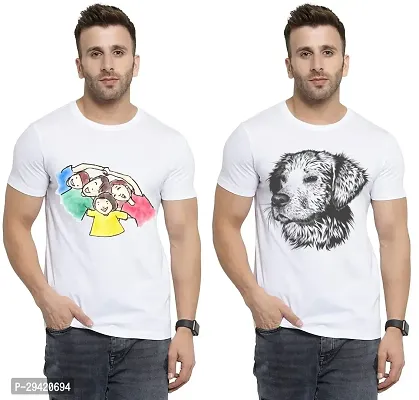 Stylish White Polycotton T-Shirt For Men Pack Of 2