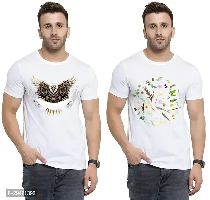 Stylish White Polycotton T-Shirt For Men Pack Of 2