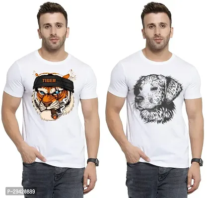 Stylish White Polycotton T-Shirt For Men Pack Of 2