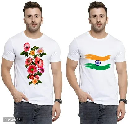 Stylish White Polycotton T-Shirt For Men Pack Of 2