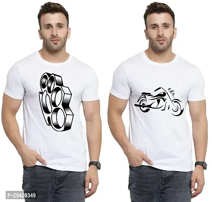 Stylish White Polycotton T-Shirt For Men Pack Of 2