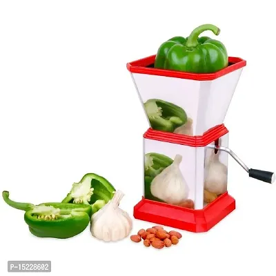 Indigenous Shop - Chopper Type Chilly and Dry Fruit Cutter Machine for Home  Kitchen, Top  Bottom Plastic with Stainless Steel Body, Special Type S.S. 14 Cutter Blade Inner Side-thumb0