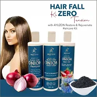 Aayuzon Anti Hair Fall Hair Care Set - Black Seed Onion Shampoo 200 ml + Conditioner 200 ml + Hair Oil 200 ml-thumb2