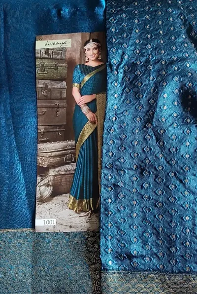 Best Selling Poly Crepe Saree with Blouse piece 