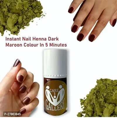 CareOne Gallery Organics Natural Nail Henna | Vegan  Halal Mehendi Nail Polish For Women | Ready-to-use Dark Maroon Colour Stain-thumb0
