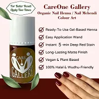 CareOne Gallery Organics Natural Nail Henna | Vegan  Halal Mehendi Nail Polish For Women | Ready-to-use Dark Maroon Colour Stain-thumb1
