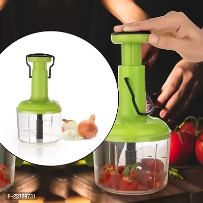 Vegetable Food Chopper Cutter-Heavy Duty Mini Food Processor Small Vegetable Mincer Dicer (1100 ML) (Push Chopper 1100 ML)-thumb0