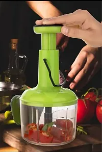 Vegetable Food Chopper Cutter-Heavy Duty Mini Food Processor Small Vegetable Mincer Dicer (1100 ML) (Push Chopper 1100 ML)-thumb3