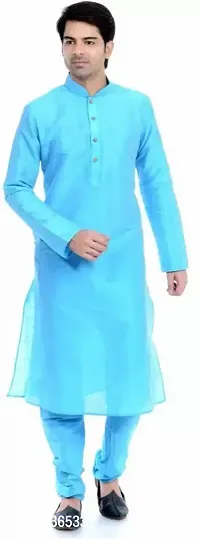 Elegant Men Silk Blend Sherwani Churidar Set-thumb0