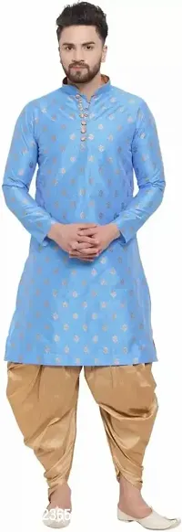 Elegant Men Jacquard Kurta Dhoti Set-thumb0