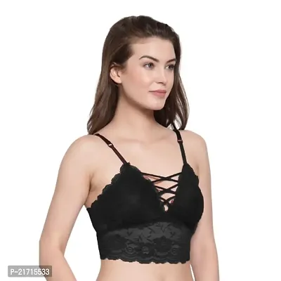 Women's Net Non-Wired Bralette Lightly Padded Seamless Bra for Women's  Girls-thumb3