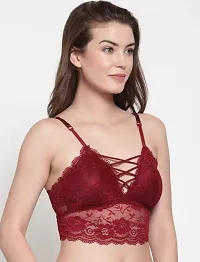 Women's Super Net Non-Wired Bralette Lightly Padded Seamless Bra for Ladies  Girls(H-S-Women-Bra-01-Maroon-34)-thumb2