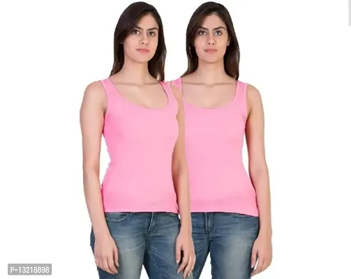 Fancy Cotton Blend Camisoles For Women Pack Of 2-thumb0