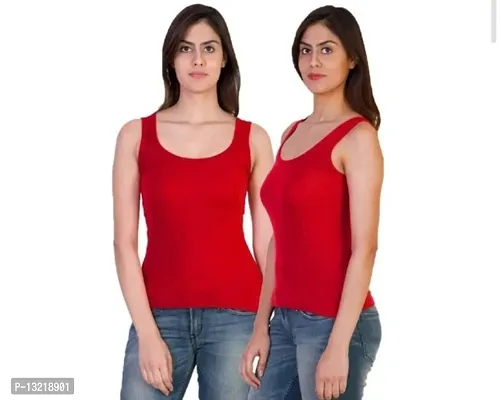 Fancy Cotton Blend Camisoles For Women Pack Of 2-thumb0