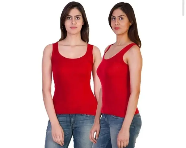 Solid Camisoles/Tank Top For Women And Girls - Pack Of 2