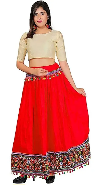 Fancy Rayon Gujrati Skirt