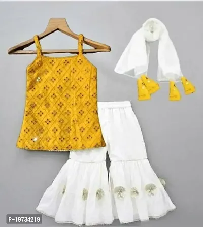 Classic Satin Printed Clothing Set for Kids Girls