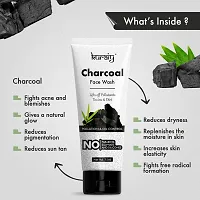 KURAIY Kesar Chandan Multani Mitti   Charcoal Skin Lightening  Tan Removal Face wash, For Natural Glow  Spotless Skin pack of 3-thumb3