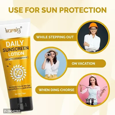 Kuraiy Spf 50 Pa+++ Sunscreen Uv Lotion Sunblock 75 Ml Pack of 3-thumb5