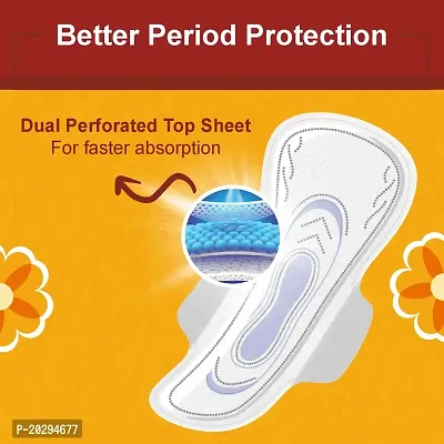 Sanitary Pads for Women with Wings | Dry-net Soft  Comfortable Sanitary Pad for Day  Night Protection (40 Pads Each, 320mm Gel Technology) PACK OF 4-thumb3