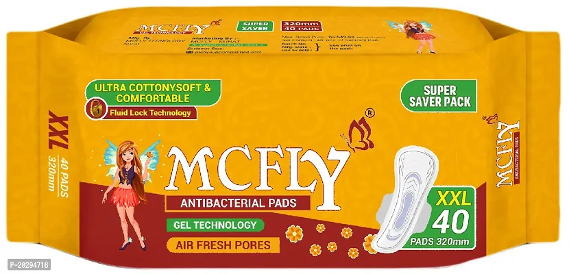 Sanitary Napkin Pads with Cottony-Soft Top Layer for Women (40 Pads Each, 320mm Gel Technology)-thumb0