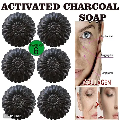 Kuraiy Activated Charcoal Deep Cleansing Bath Soap, 100g (Pack of 6)  (6x 100 g)