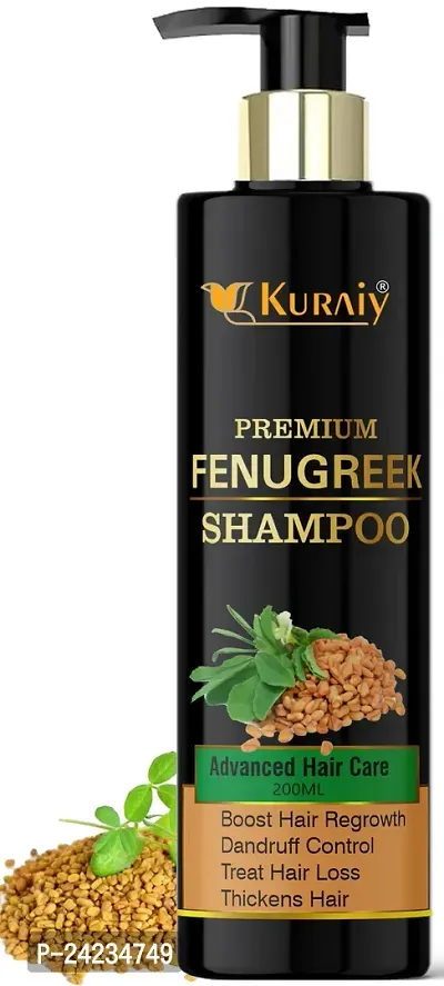 Kuraiy Natural Fenugreek Shampoo For Scalp Cleansing  Hair Fall Control Hair Growth Shampoo 200ml-thumb0