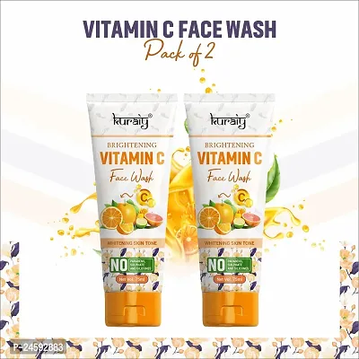 KURAIY 100% Premium Vitamin C nbsp;Face Wash Soothing Clear Calming Facial Cleanser Natural Beauty PACK OF 2-thumb0