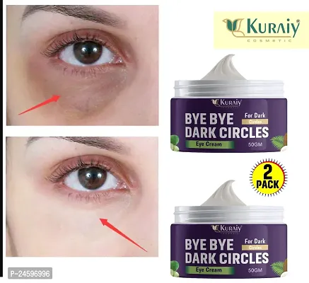 KURAIY 100% Pure Under Eye Cream Gel for Dark Circles, Puffy Eyes, Wrinkles  Removal  (50 g) PACK OF 2