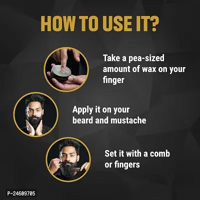 KURAIY Stronghold Styling Hair  Beard Wax | Instant Style Beard Wax for Men Hair Wax  (100 g) PACK OF 2-thumb2