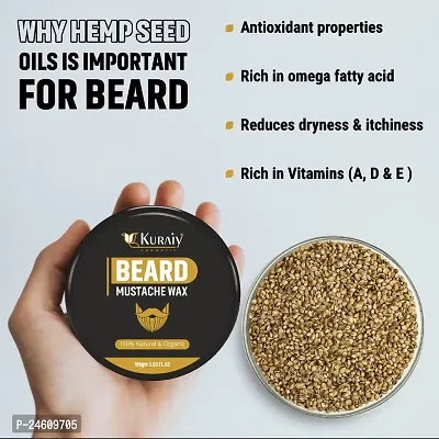 KURAIY Stronghold Styling Hair  Beard Wax | Instant Style Beard Wax for Men Hair Wax  (100 g) PACK OF 2-thumb5