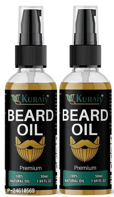 KURAIY Beard Growth Oil Men Anti Hair Loss Grow Moustache Oil Thicker Fuller Gentlemen's Beard Hair Extension Pro PACK OF 2-thumb0