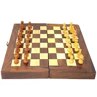 Collectible Folding Wooden Chess Game Board Set 8 inches with Magnetic Crafted Pieces-thumb2
