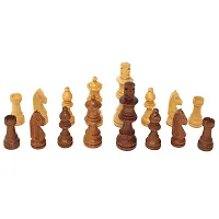 Wooden Handmade Standard Classic Chess Board Game Small Chess Pieces Foldable Size 14 Inches (Non-Magnetic)-thumb3