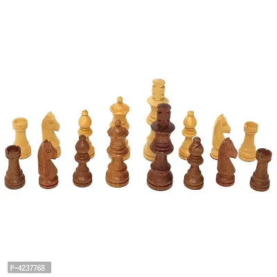 Wooden Handmade Standard Classic Chess Board Game Small Chess Pieces Foldable Size 14 Inches (Non-Magnetic)-thumb4