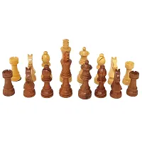 Wooden Handmade Standard Classic Chess Board Game Small Chess Pieces Foldable Size 16 Inches (Non-Magnetic)-thumb3