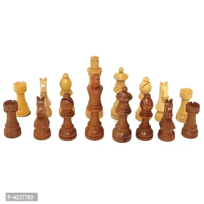 Wooden Handmade Standard Classic Chess Board Game Small Chess Pieces Foldable Size 16 Inches (Non-Magnetic)-thumb4
