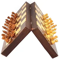 Collectible Folding Wooden Chess Game Board Set 8 inches with Magnetic Crafted Pieces-thumb1