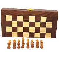 Collectible Folding Wooden Chess Game Board Set 8 inches with Magnetic Crafted Pieces-thumb4