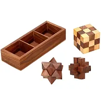 3-In-One 3D Wooden Puzzle Games Set Brain Teaser-thumb1