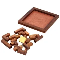 Handmade Indian Wood Jigsaw Puzzle - Wooden Tangram for Kids - Travel Game for Families - Unique Gift for Children-thumb2
