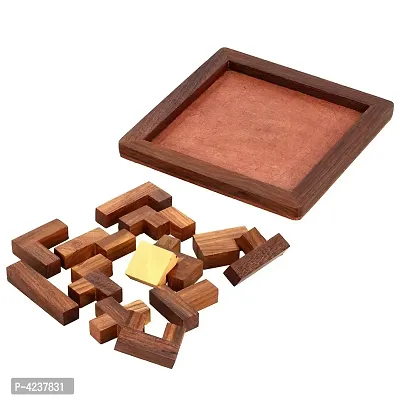 Handmade Indian Wood Jigsaw Puzzle - Wooden Tangram for Kids - Travel Game for Families - Unique Gift for Children-thumb3