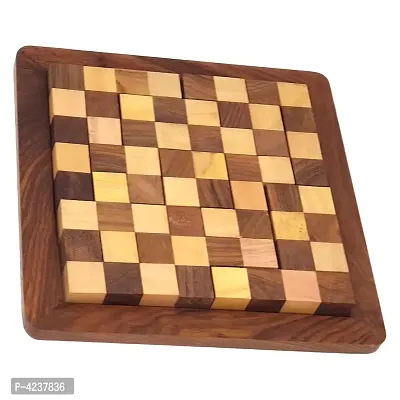 Handmade Indian 13-Pieces Chess Board Style Jigsaw Puzzle Game - Wooden Toy Game - Brain Teaser-thumb3
