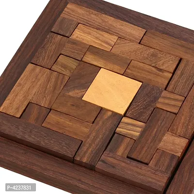 Handmade Indian Wood Jigsaw Puzzle - Wooden Tangram for Kids - Travel Game for Families - Unique Gift for Children-thumb5