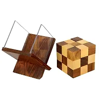 Handmade Indian Rubik's Cube Block with Stand Puzzle - Soma Cube for Kids - Travel Game for Families-thumb2