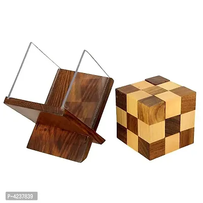 Handmade Indian Rubik's Cube Block with Stand Puzzle - Soma Cube for Kids - Travel Game for Families-thumb3