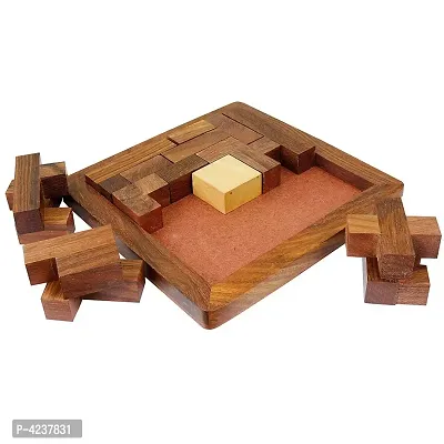 Handmade Indian Wood Jigsaw Puzzle - Wooden Tangram for Kids - Travel Game for Families - Unique Gift for Children-thumb4